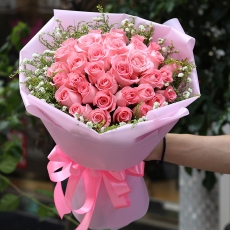 小欢喜-粉玫瑰33支花束