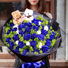 浪漫星空-33蓝玫瑰花束